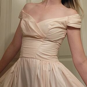 Priscilla of Boston vintage 80's 90's off the shoulder prom formal dress